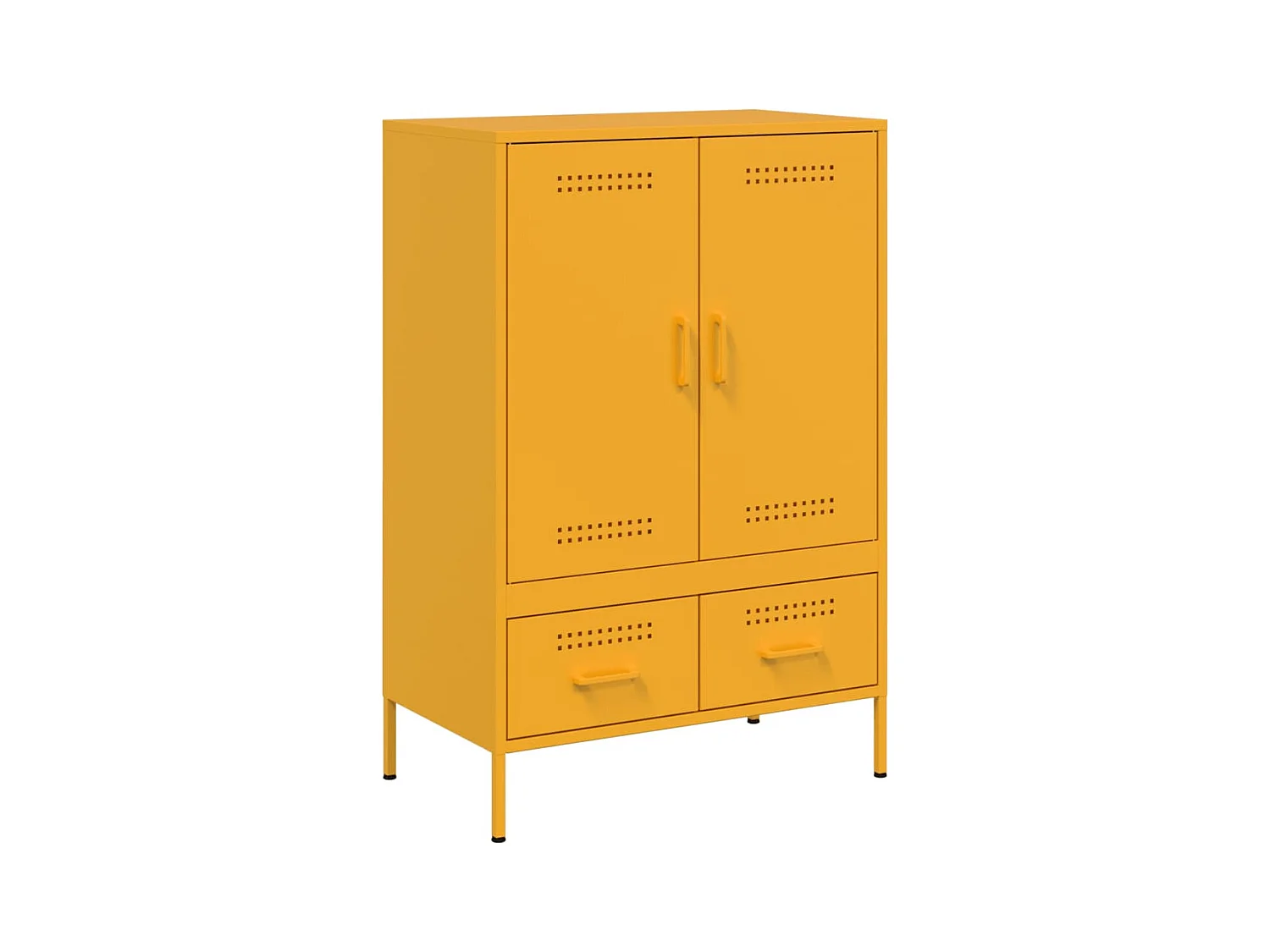 Buffet haut jaune moutarde 68x39x101,5 cm acier