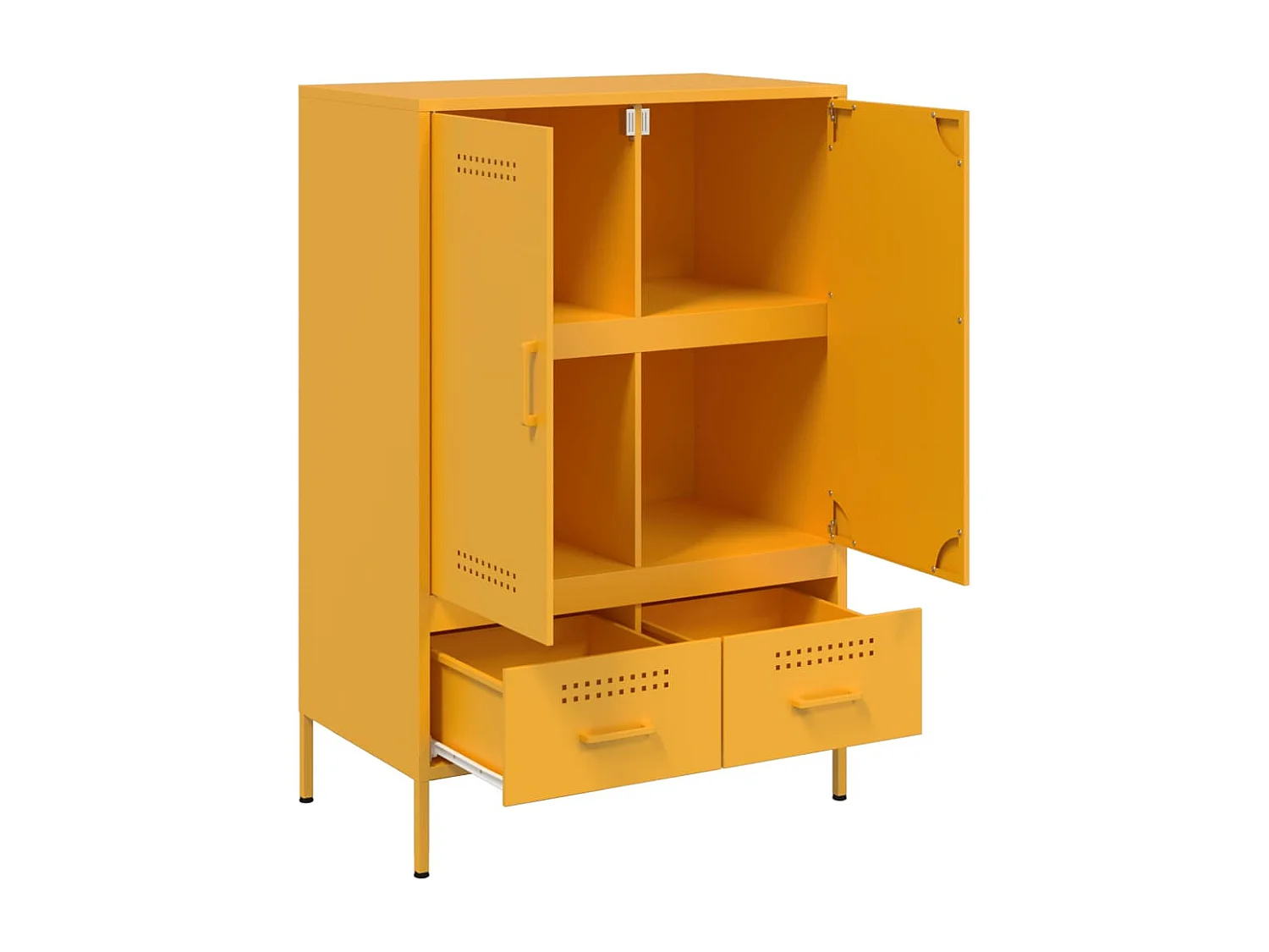 Aparador alto amarillo mostaza 68x39x101,5 cm acero