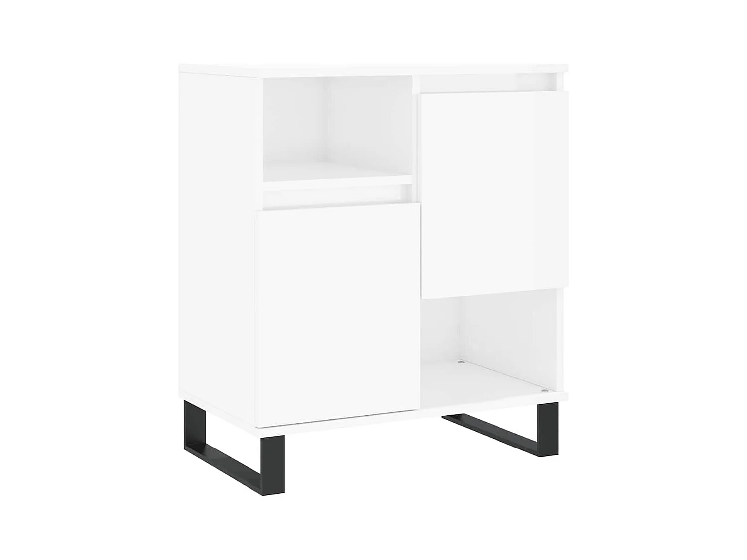 Buffet Blanc brillant 60x35x70 cm Bois d'ingénierie