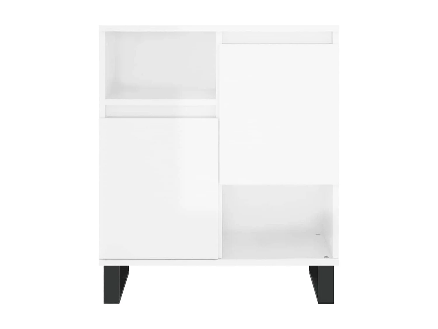 Buffet Blanc brillant 60x35x70 cm Bois d'ingénierie