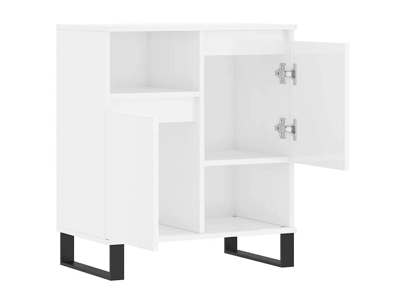 Buffet Blanc brillant 60x35x70 cm Bois d'ingénierie