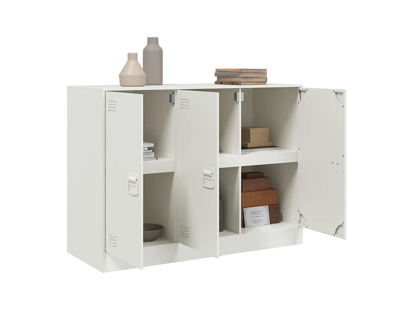 Buffet blanc 99x39x73 cm acier