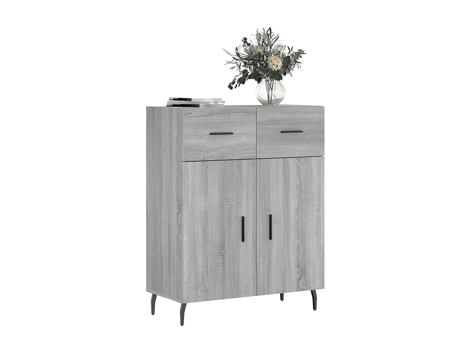 Credenza Sonoma grigia 69,5x34x90 cm in legno ingegnerizzato