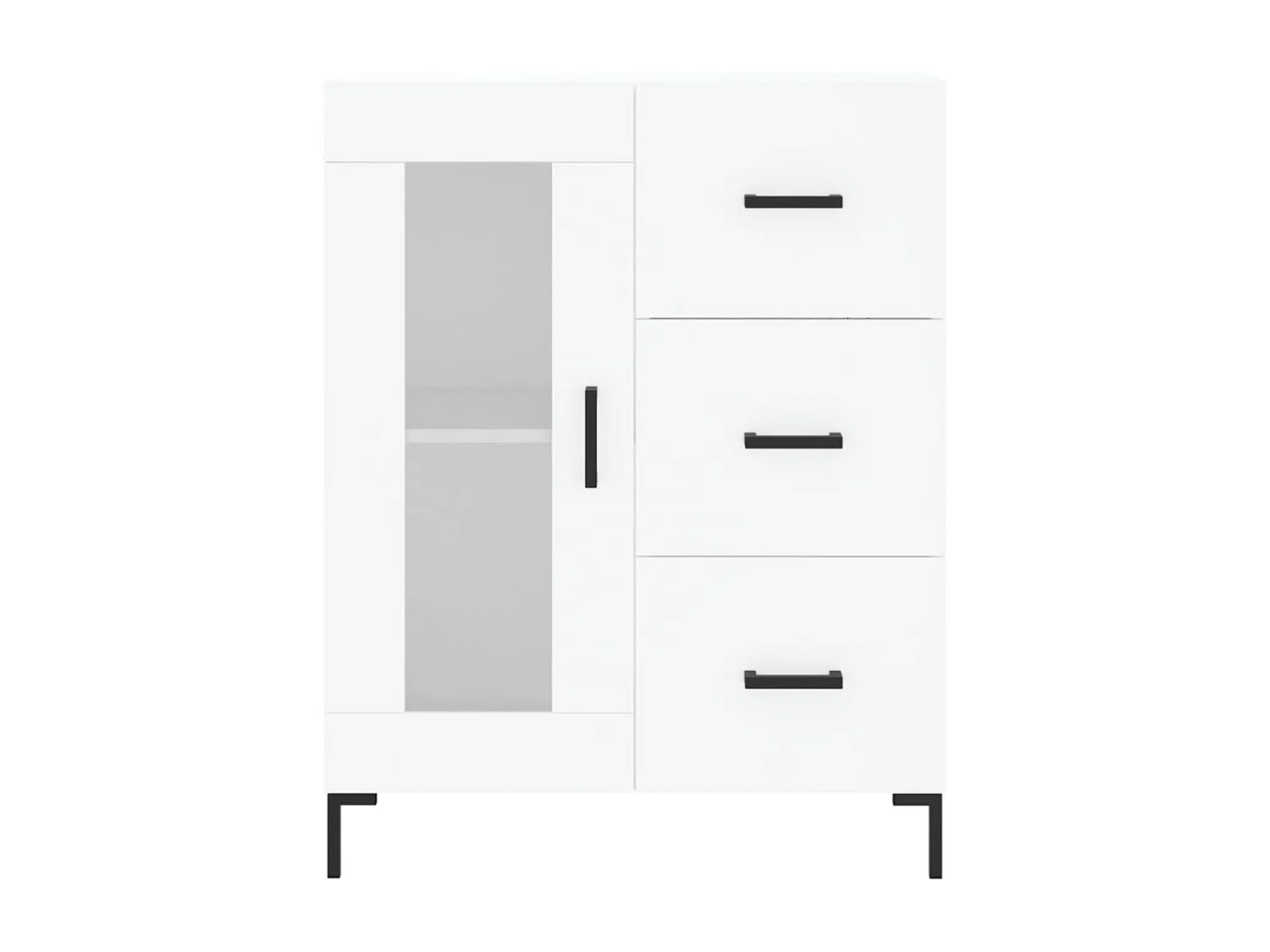 Wit hoog dressoir 69,5x34x180 cm Technisch hout