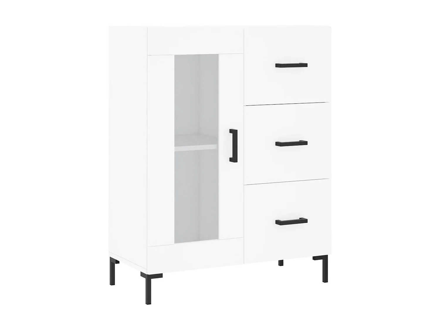 Buffet haut Blanc 69,5x34x180 cm Bois d'ingénierie