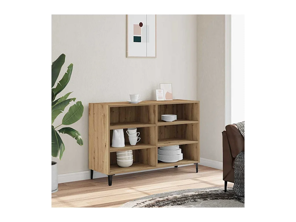 Buffet chêne artisanal 103,5x35x70 cm bois d'ingénierie