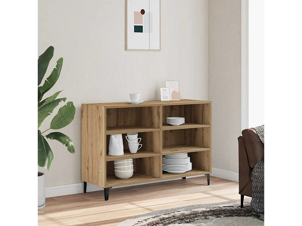 Buffet chêne artisanal 103,5x35x70 cm bois d'ingénierie
