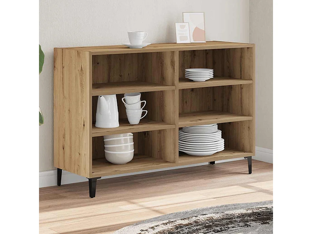 Buffet chêne artisanal 103,5x35x70 cm bois d'ingénierie
