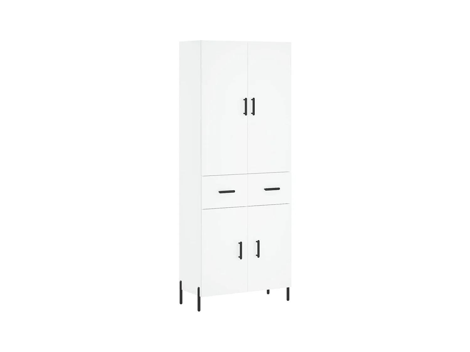 Wit hoog dressoir 69,5x34x180 cm Technisch hout