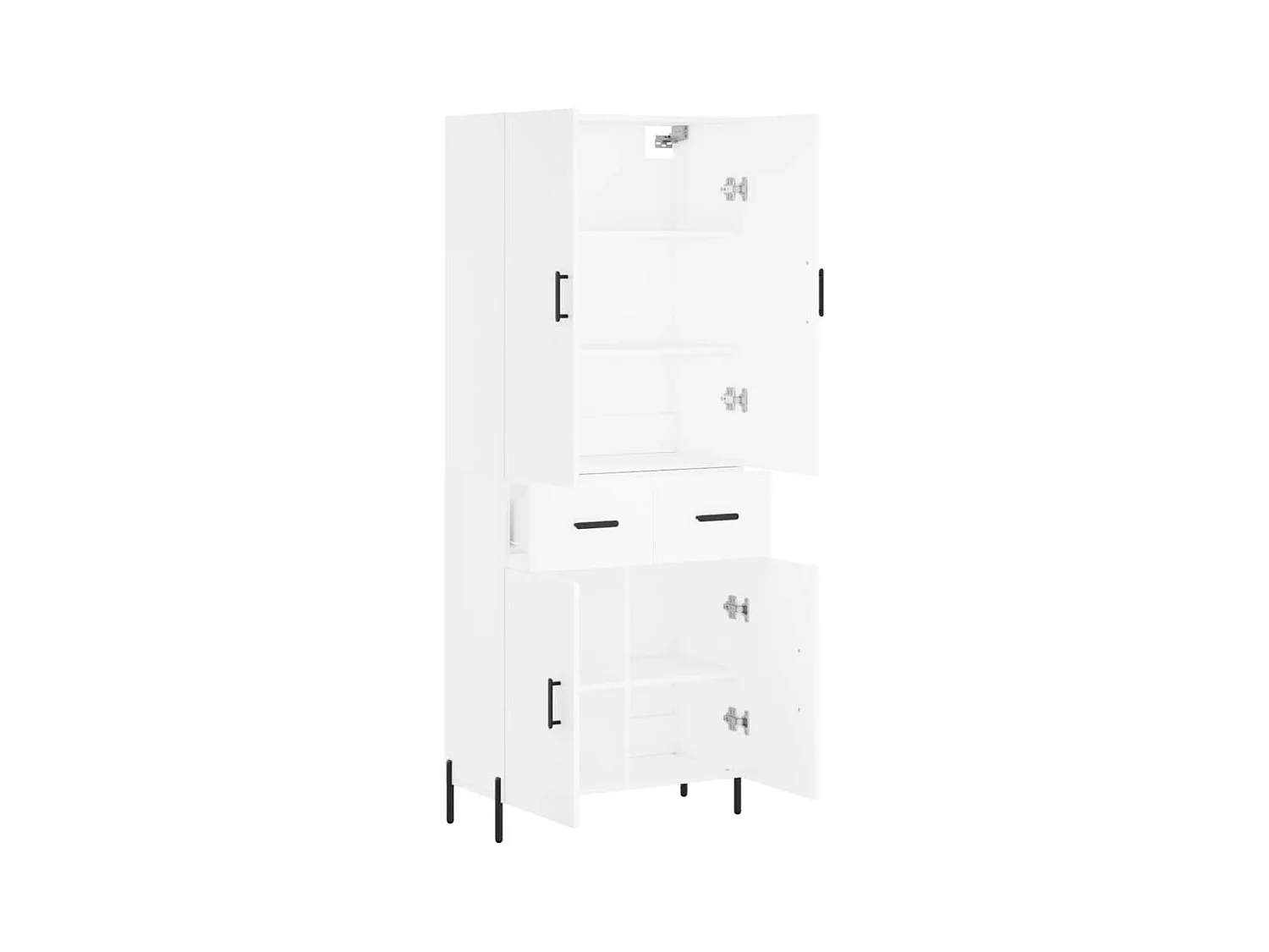 Wit hoog dressoir 69,5x34x180 cm Technisch hout