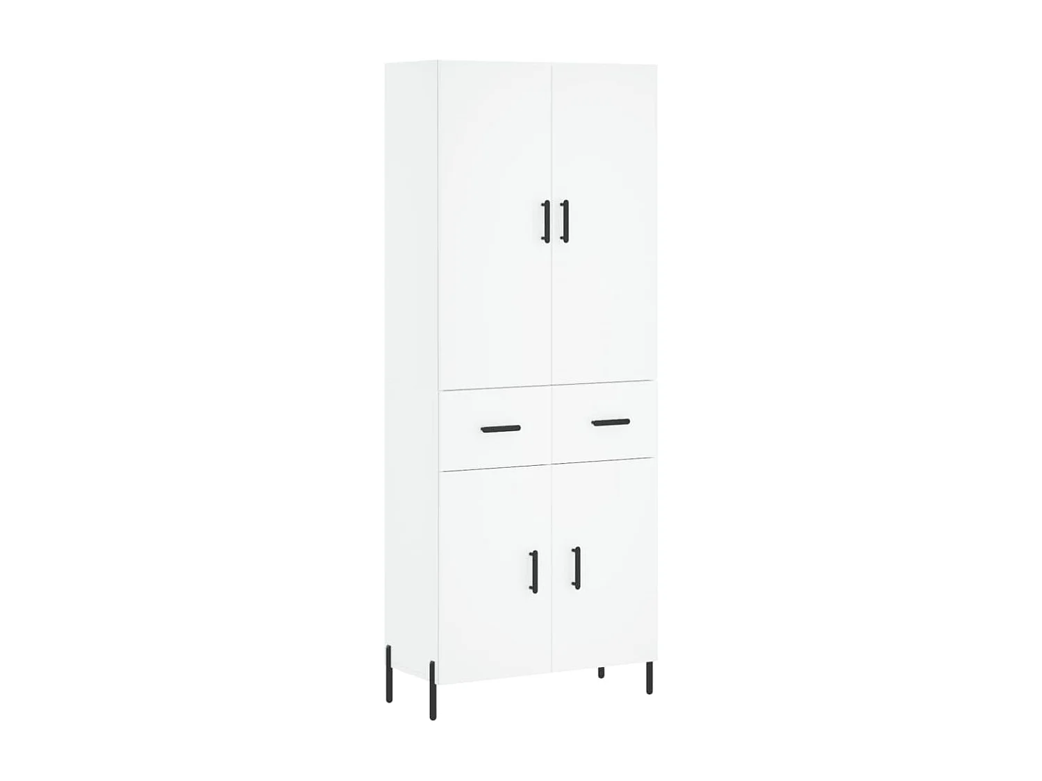 Credenza alta bianca 69,5x34x180 cm Legno ingegnerizzato