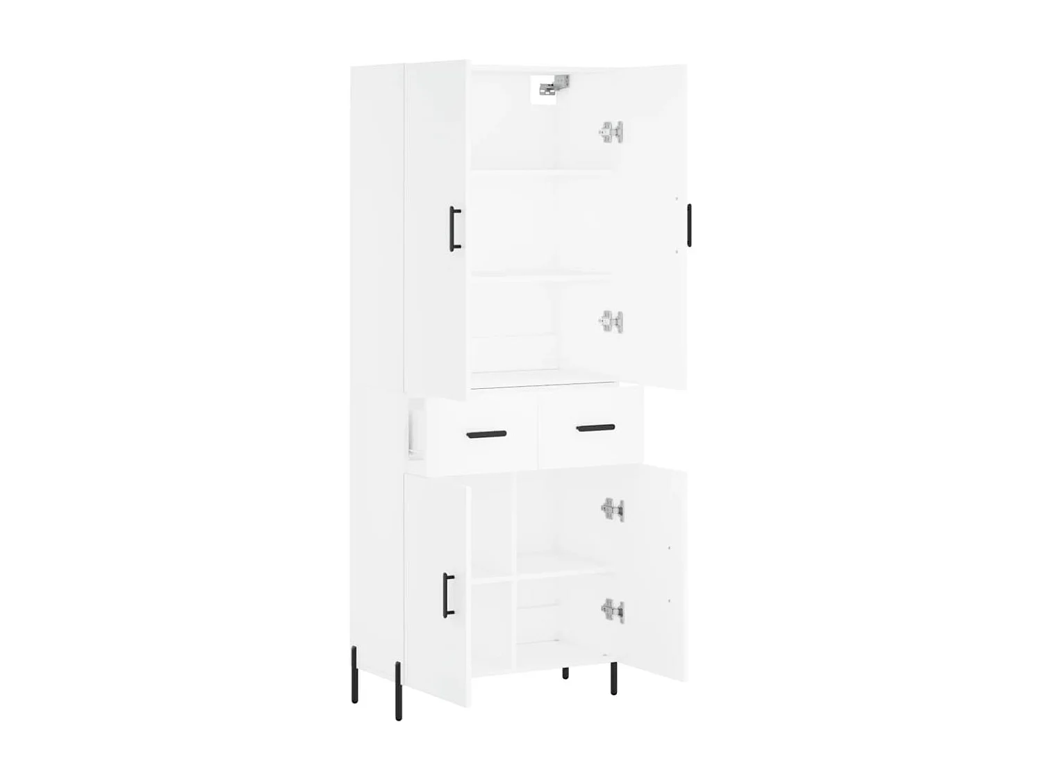 Credenza alta bianca 69,5x34x180 cm Legno ingegnerizzato