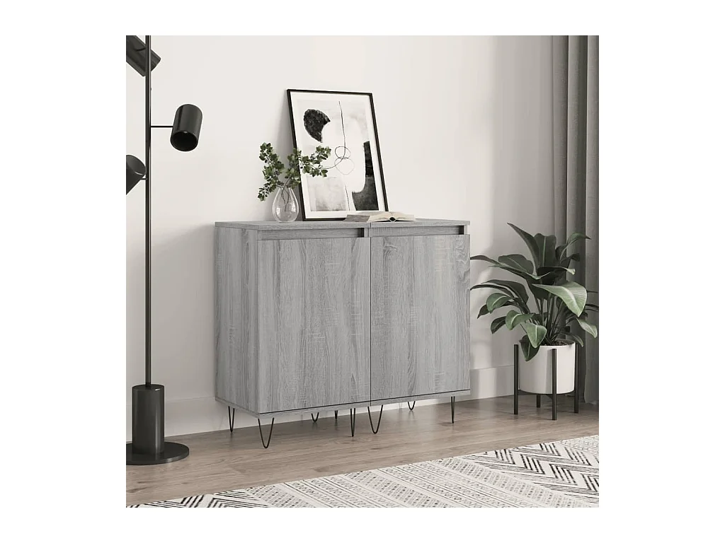 Buffets 2 pcs sonoma gris 40x35x70 cm bois d'ingénierie