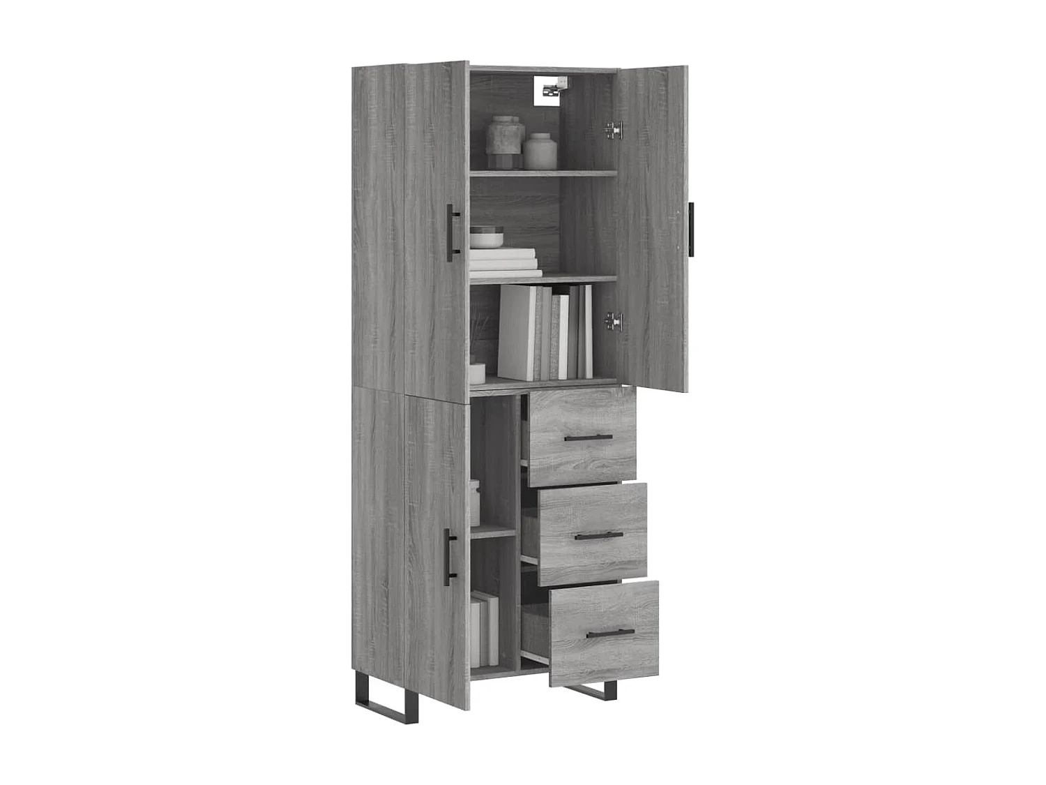 Buffet haut Sonoma gris 69,5x34x180 cm Bois d'ingénierie