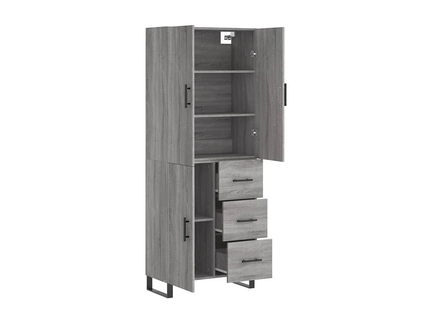 Buffet haut Sonoma gris 69,5x34x180 cm Bois d'ingénierie