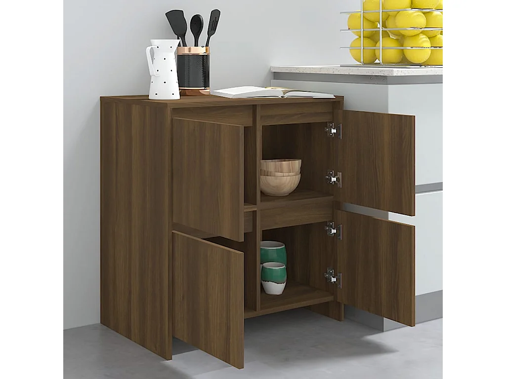 Credenza Rovere Marrone 70x41x75 cm Legno ingegnerizzato