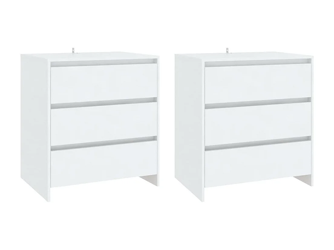 Buffets 3 pcs Blanc Bois d'ingénierie
