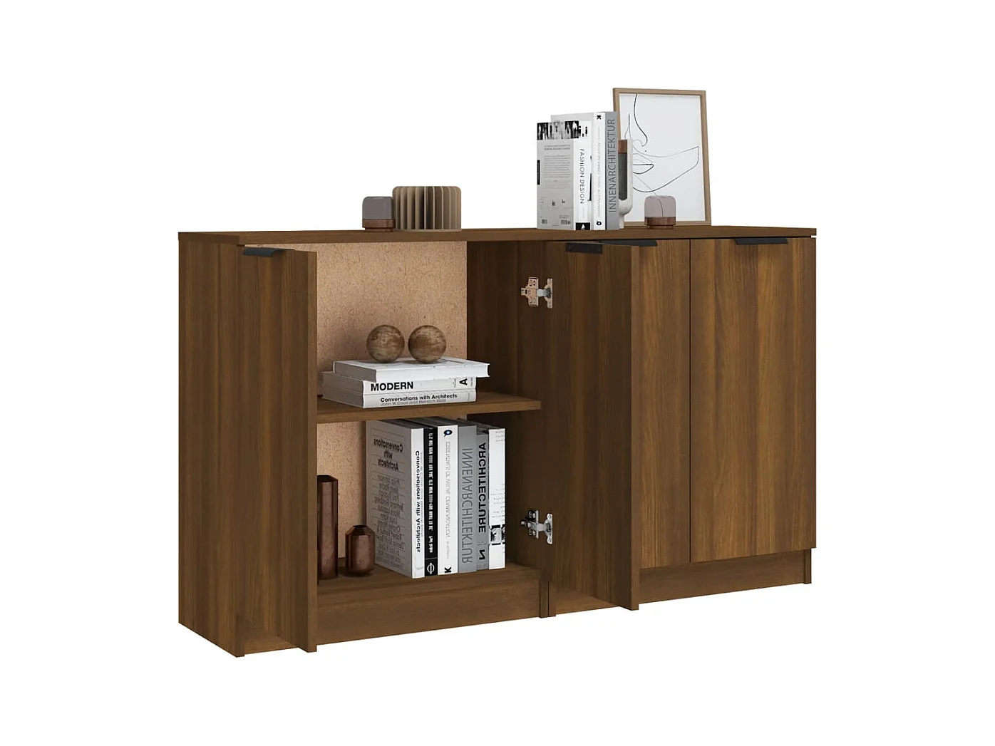 Credenze 2 pezzi rovere marrone 60x30x70 cm Legno ingegnerizzato