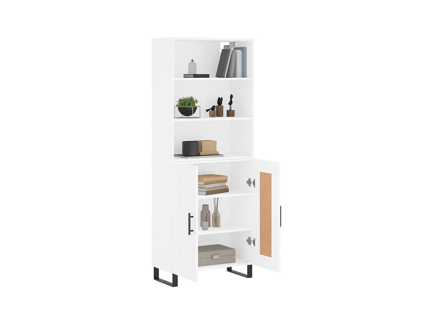 Wit hoog dressoir 69,5x34x180 cm Technisch hout