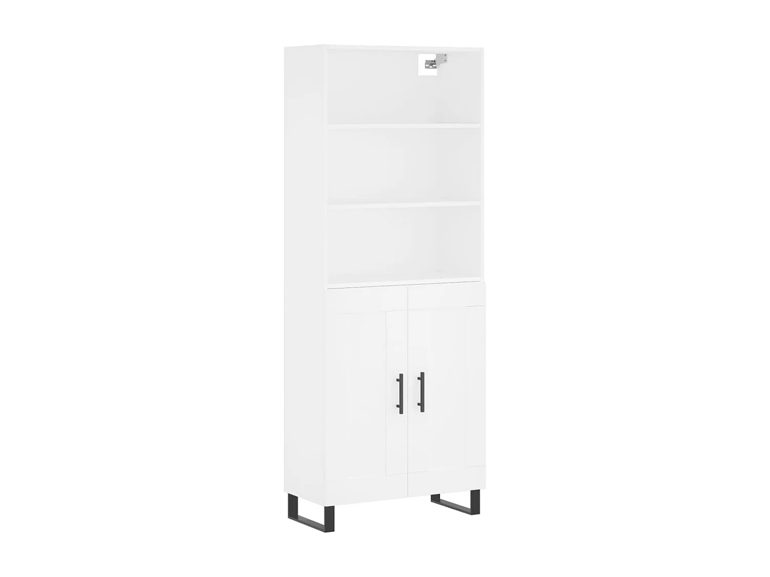 Credenza alta bianca 69,5x34x180 cm Legno ingegnerizzato