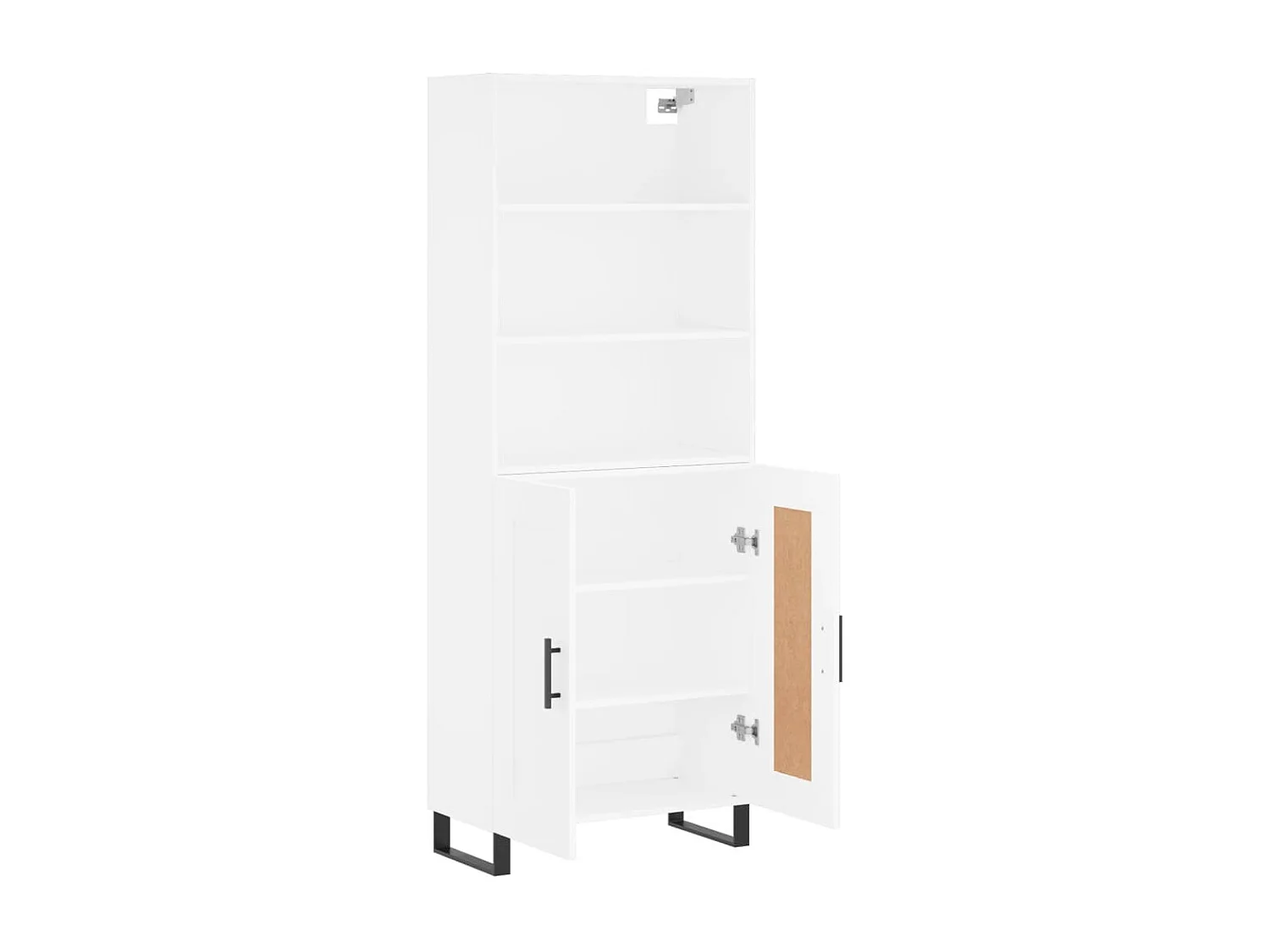 Credenza alta bianca 69,5x34x180 cm Legno ingegnerizzato