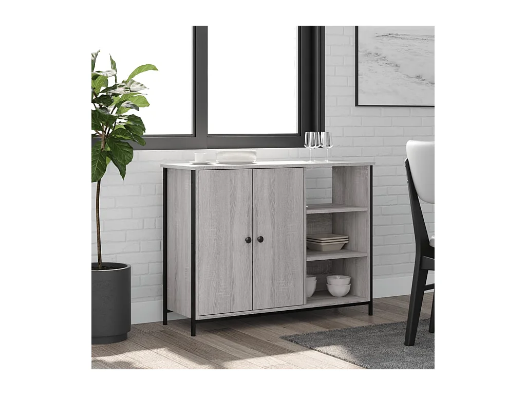 Buffet sonoma gris 100x33x75 cm bois d'ingénierie