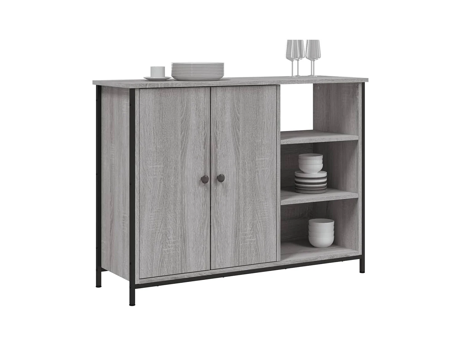 Buffet sonoma gris 100x33x75 cm bois d'ingénierie