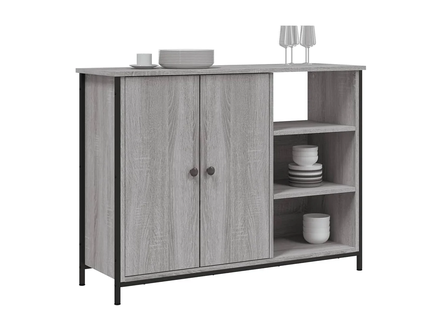 Buffet sonoma gris 100x33x75 cm bois d'ingénierie