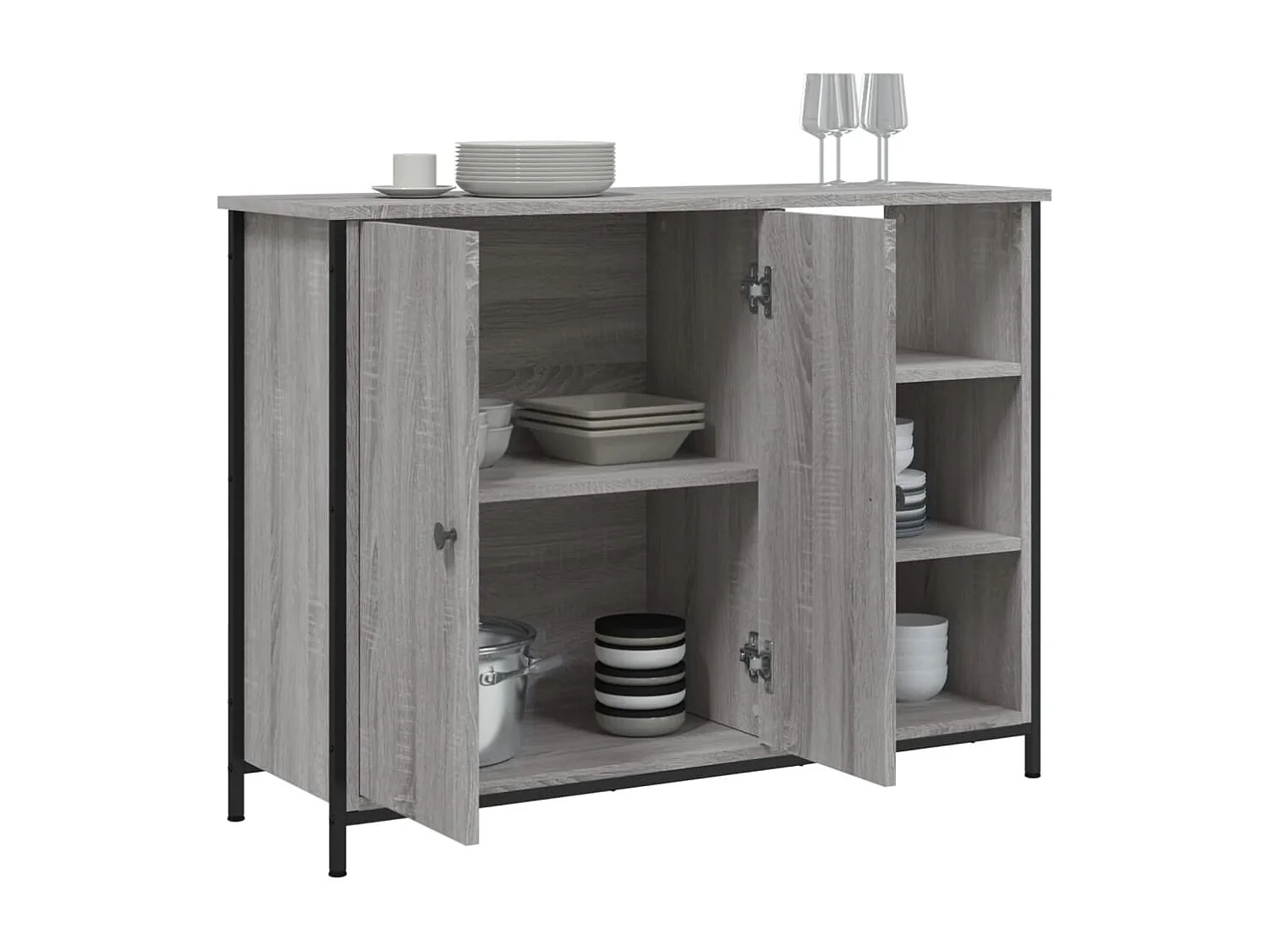 Buffet sonoma gris 100x33x75 cm bois d'ingénierie