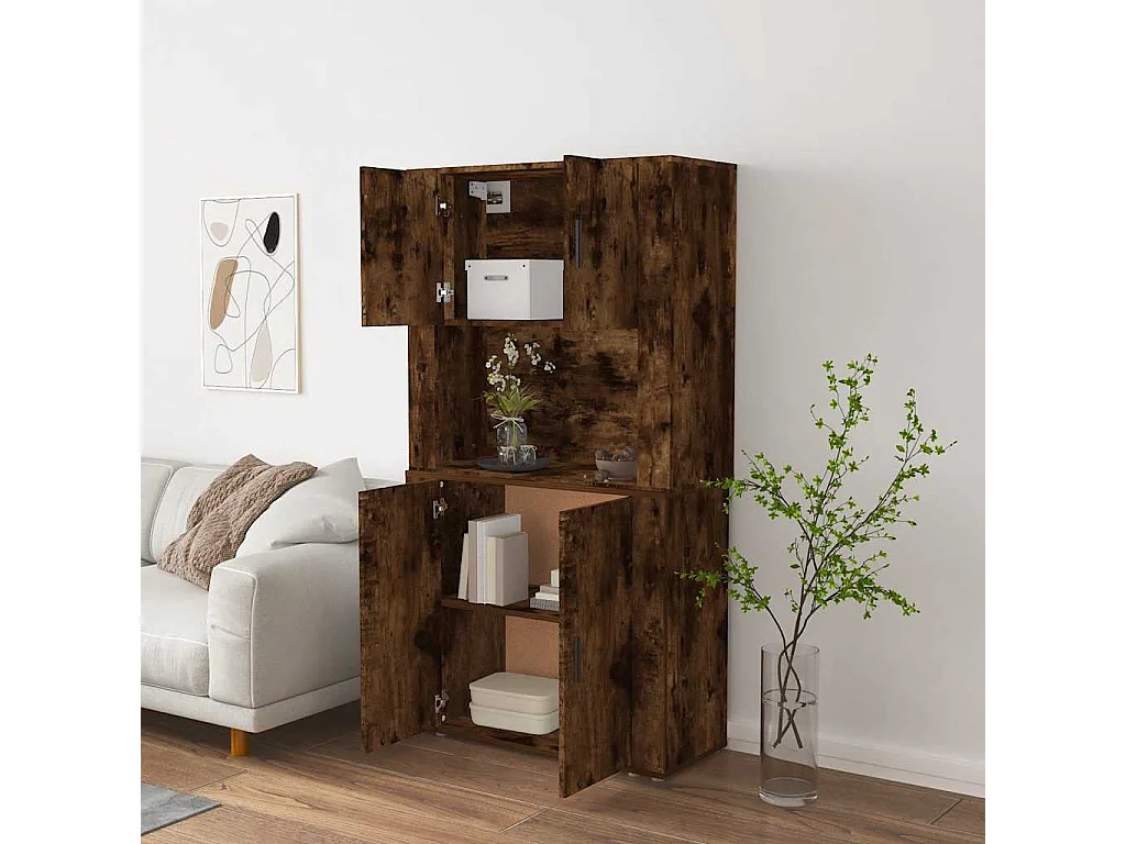 Buffet haut Chêne fumé Bois d'ingénierie