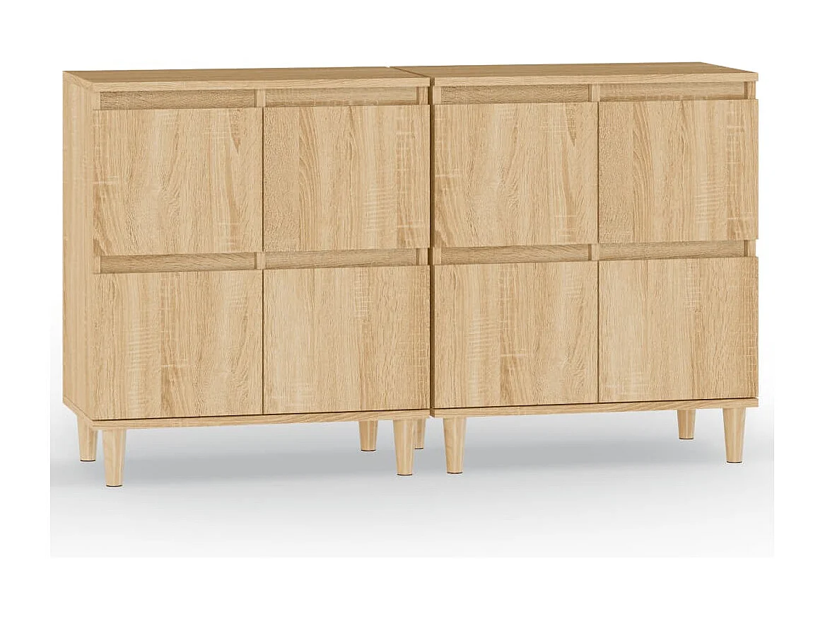 Buffets 2 pcs chêne sonoma 60x35x70 cm bois d'ingénierie