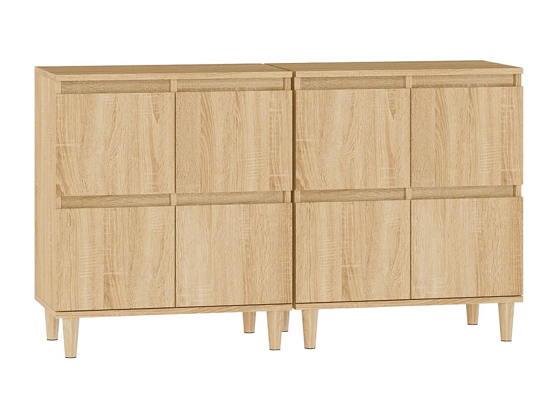 Buffets 2 pcs chêne sonoma 60x35x70 cm bois d'ingénierie