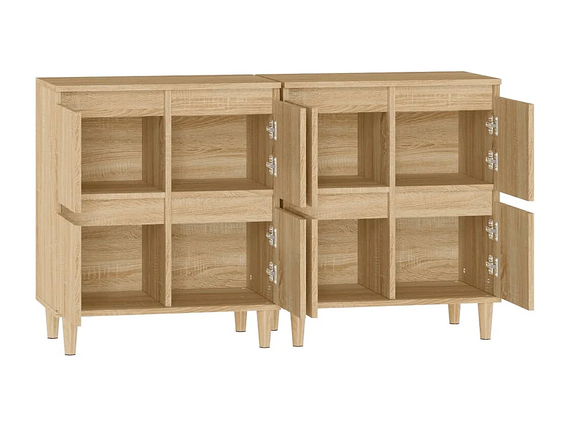 Buffets 2 pcs chêne sonoma 60x35x70 cm bois d'ingénierie