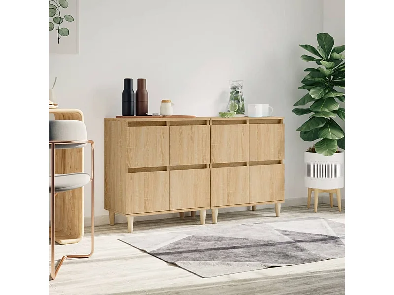 Buffets 2 pcs chêne sonoma 60x35x70 cm bois d'ingénierie