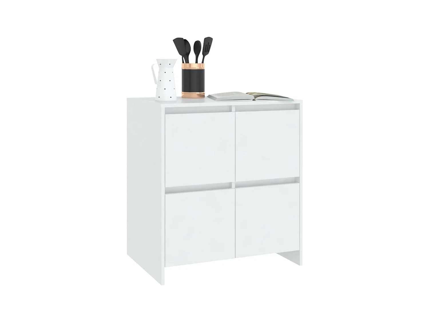 Buffets 2 pcs Blanc 70x41x75 cm Bois d'ingénierie
