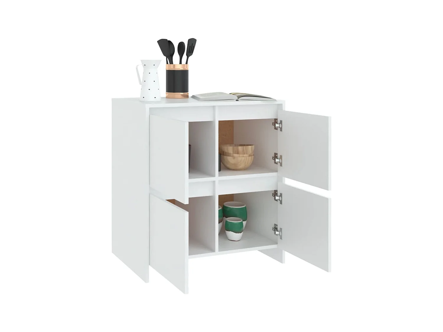 Buffets 2 pcs Blanc 70x41x75 cm Bois d'ingénierie