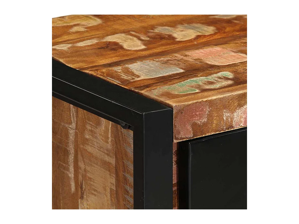 Armoire à tiroir multicolore 40x40x75 cm bois de récupération