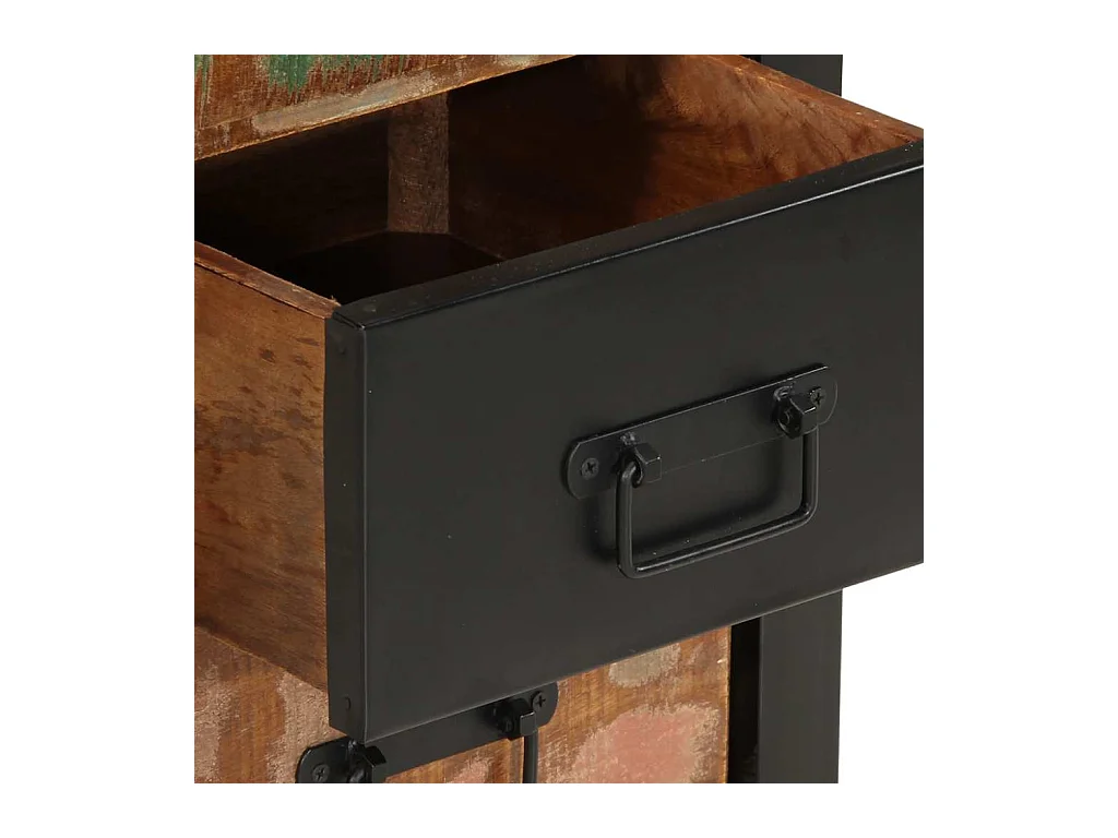 Armoire à tiroir multicolore 40x40x75 cm bois de récupération