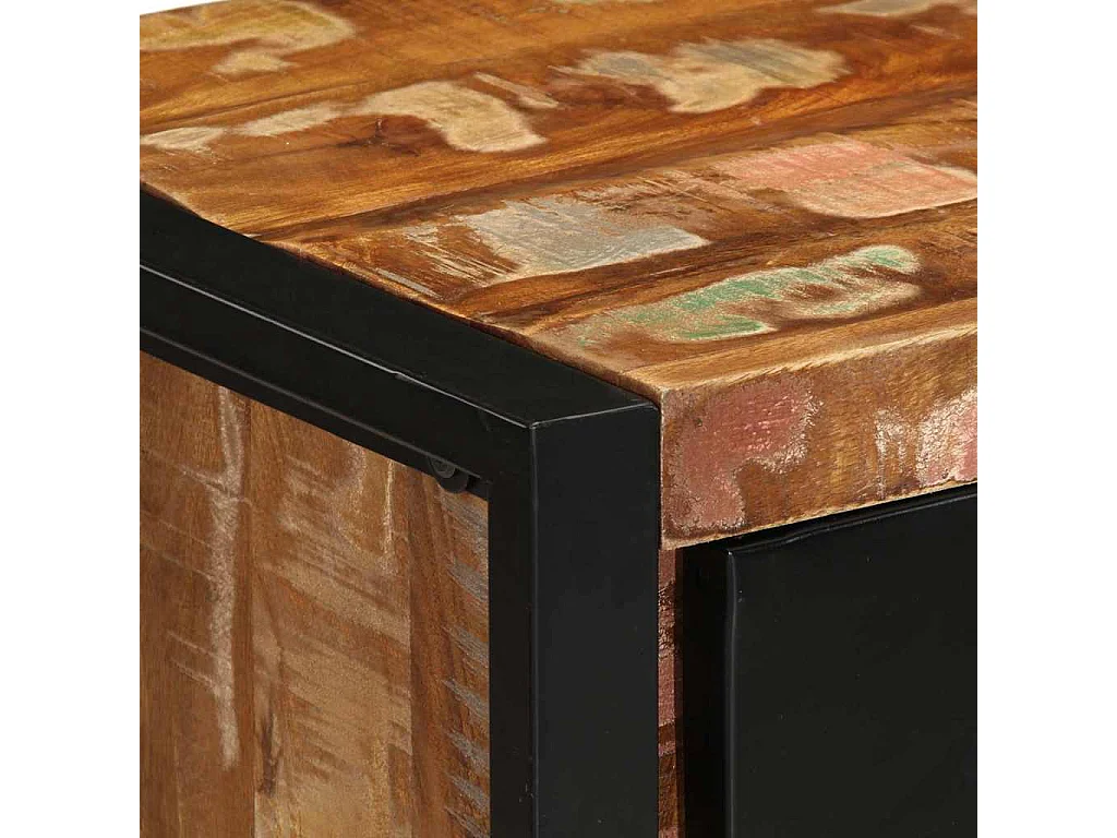 Armoire à tiroir multicolore 40x40x75 cm bois de récupération