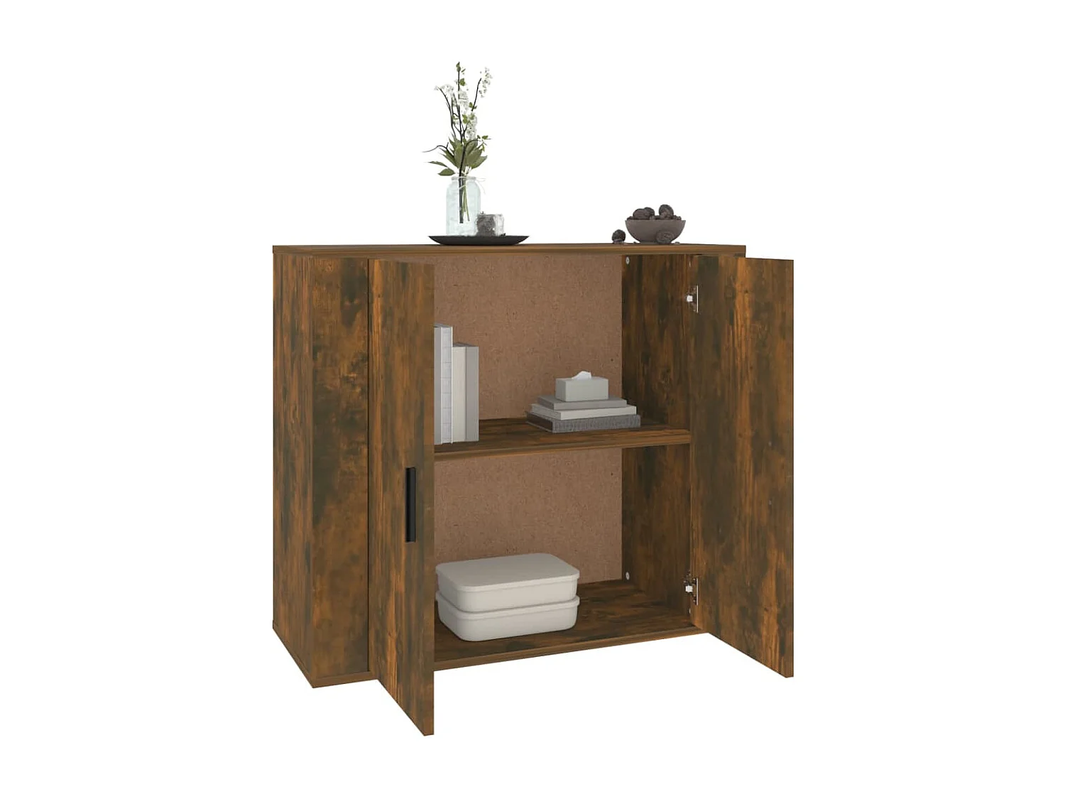 Buffet Chêne fumé 80x33x70 cm Bois d'ingénierie
