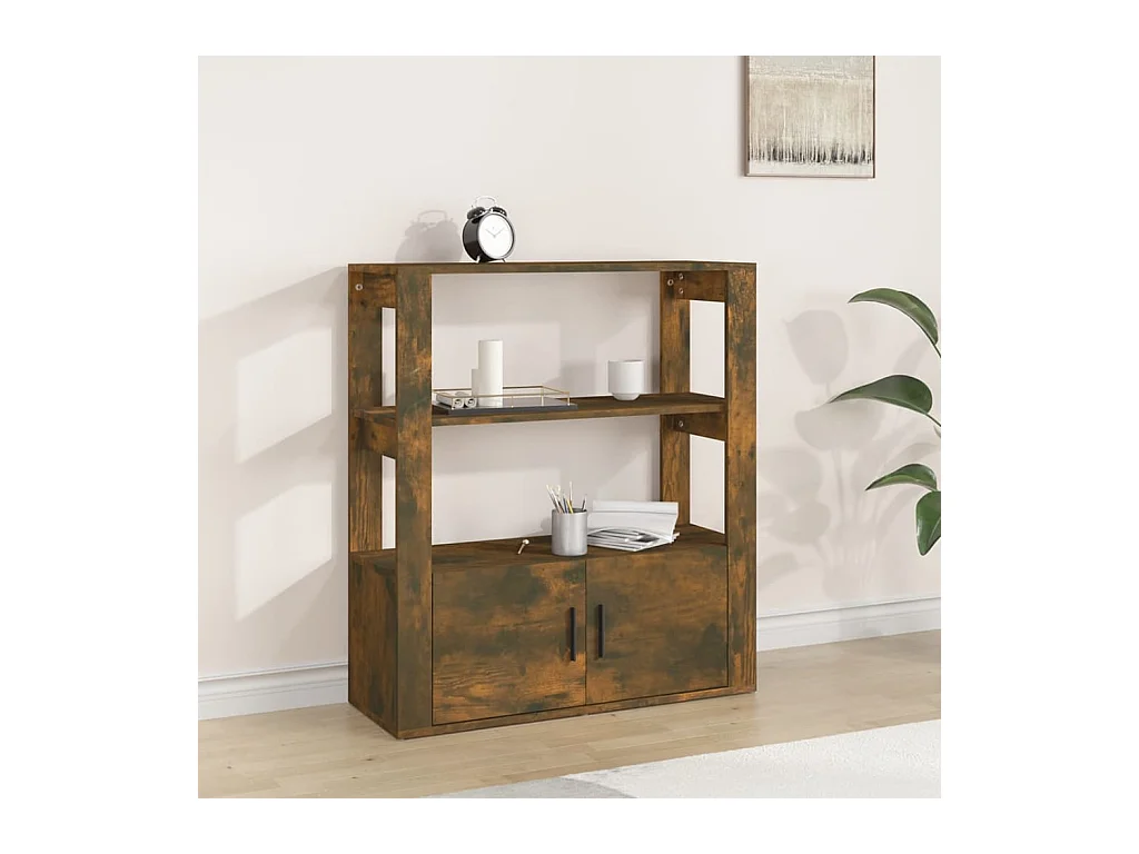 Buffet Chêne fumé 80x30x90 cm Bois d'ingénierie