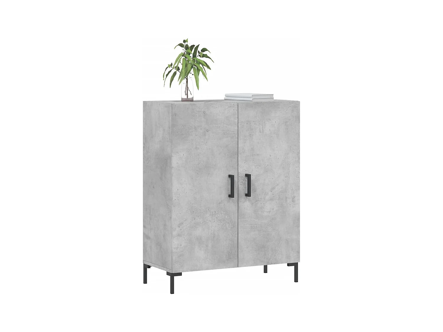 Buffet gris béton 69,5x34x90 cm bois d'ingénierie