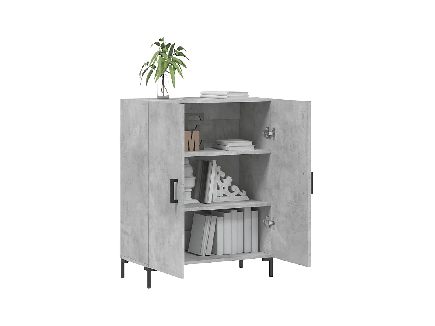 Buffet gris béton 69,5x34x90 cm bois d'ingénierie