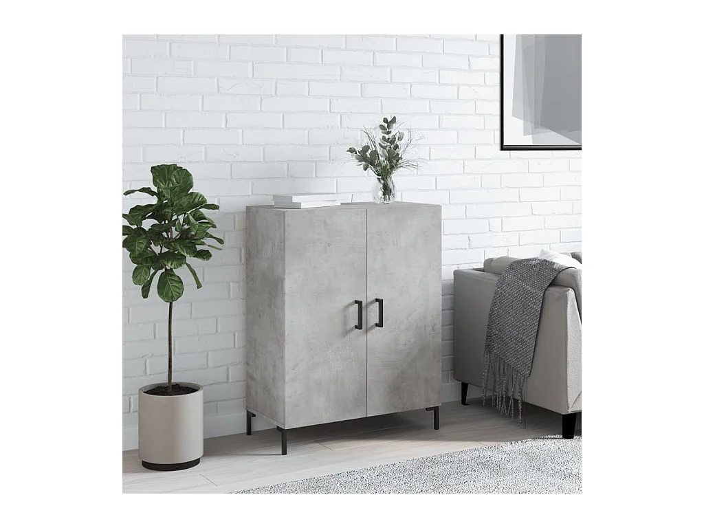 Buffet gris béton 69,5x34x90 cm bois d'ingénierie