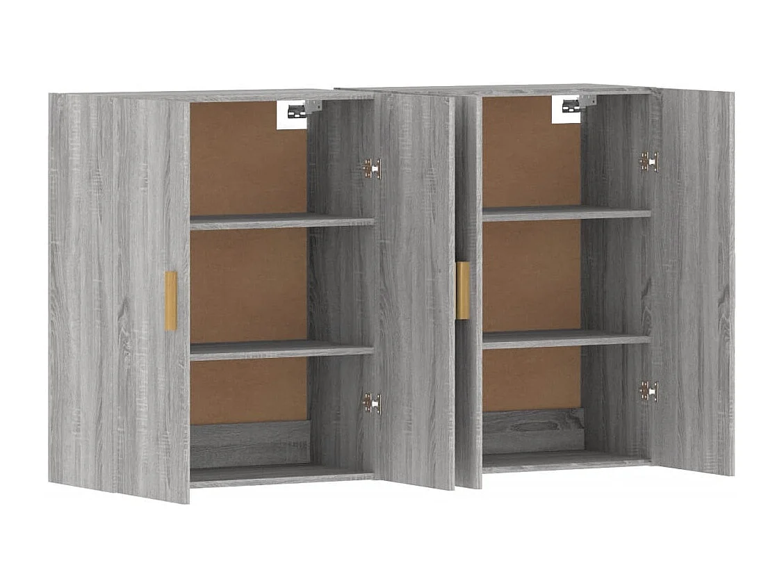 Pensili a 2 pezzi in legno ingegnerizzato grigio Sonoma