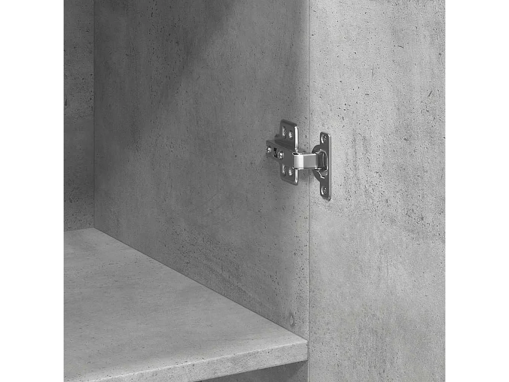 Buffet haut gris béton 70x42,5x185 cm bois d'ingénierie