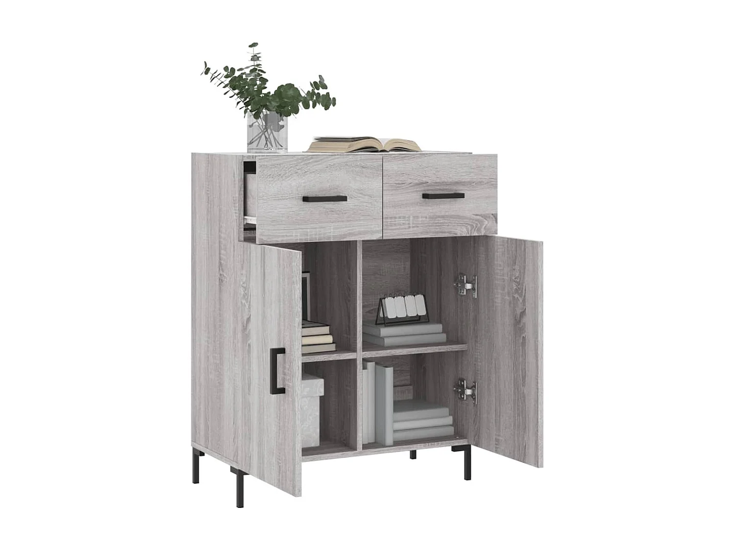Sonoma Sideboard grau 69,5x34x90 cm Holzwerkstoff