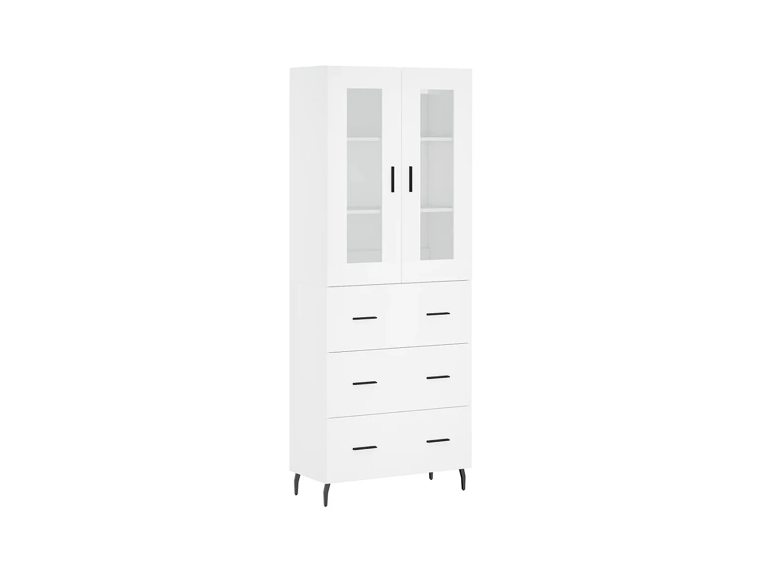 Wit hoog dressoir 69,5x34x180 cm Technisch hout