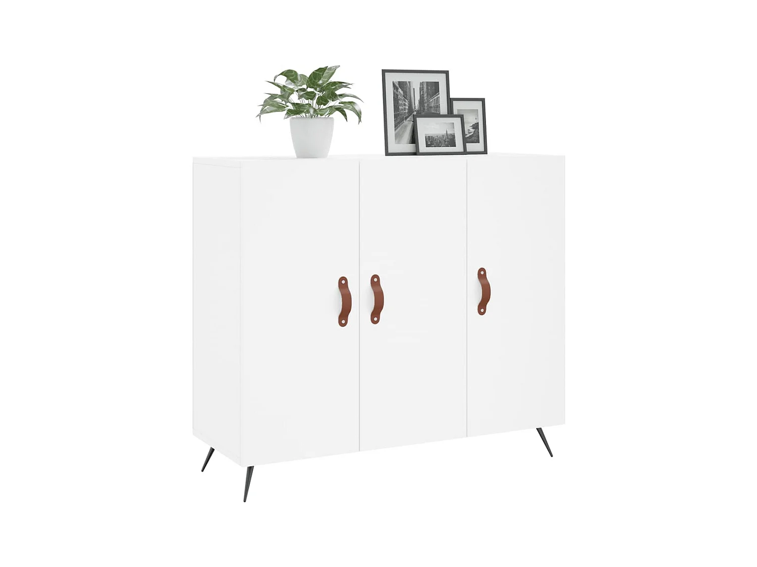 Credenza bianca 90x34x80 cm in legno ingegnerizzato