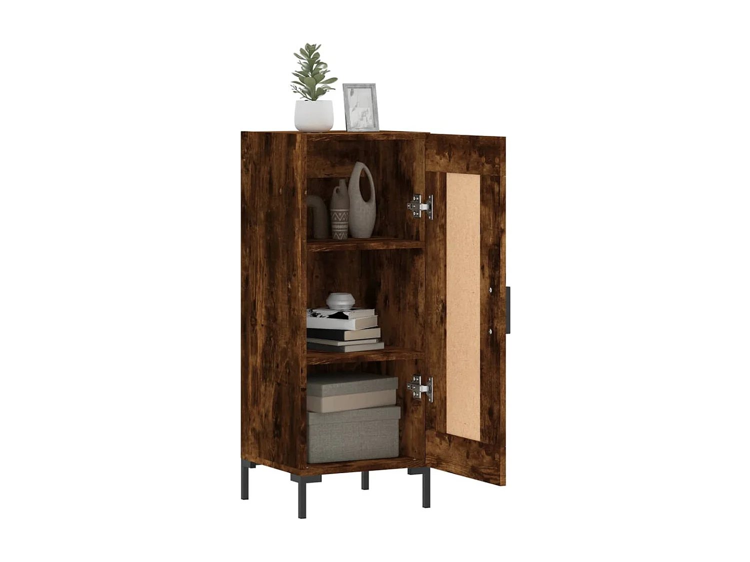 Credenza in rovere affumicato 34,5x34x90 cm in legno ingegnerizzato